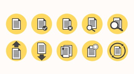 File Icon Set. Vector Isolated Illustrations of a Document or a File. 