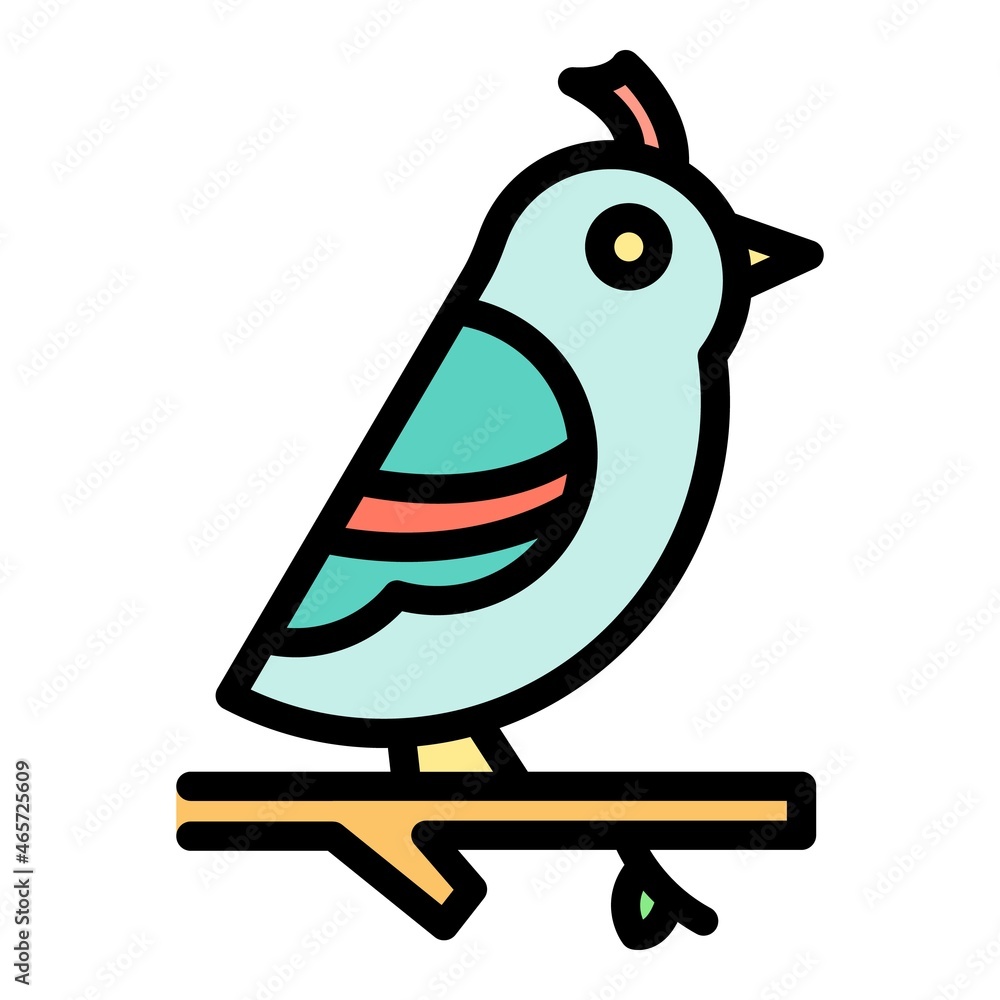 Aufkleber quail on branch icon. outline quail on branch vector icon color flat isolated