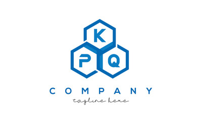 KPQ letters design logo with three polygon hexagon logo vector template