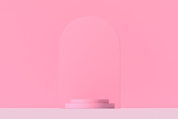 Abstract minimal scene,pastel color design for cosmetic or product display podium 3d render.	