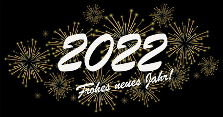 Happy New Year 2022 fireworks concept