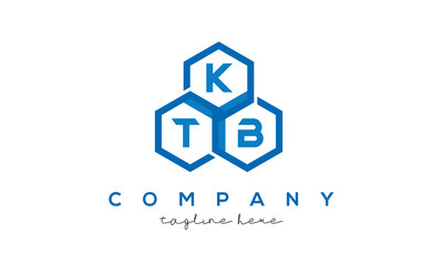 KTB letters design logo with three polygon hexagon logo vector template