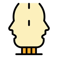 Keep sociology face icon. Outline keep sociology face vector icon color flat isolated