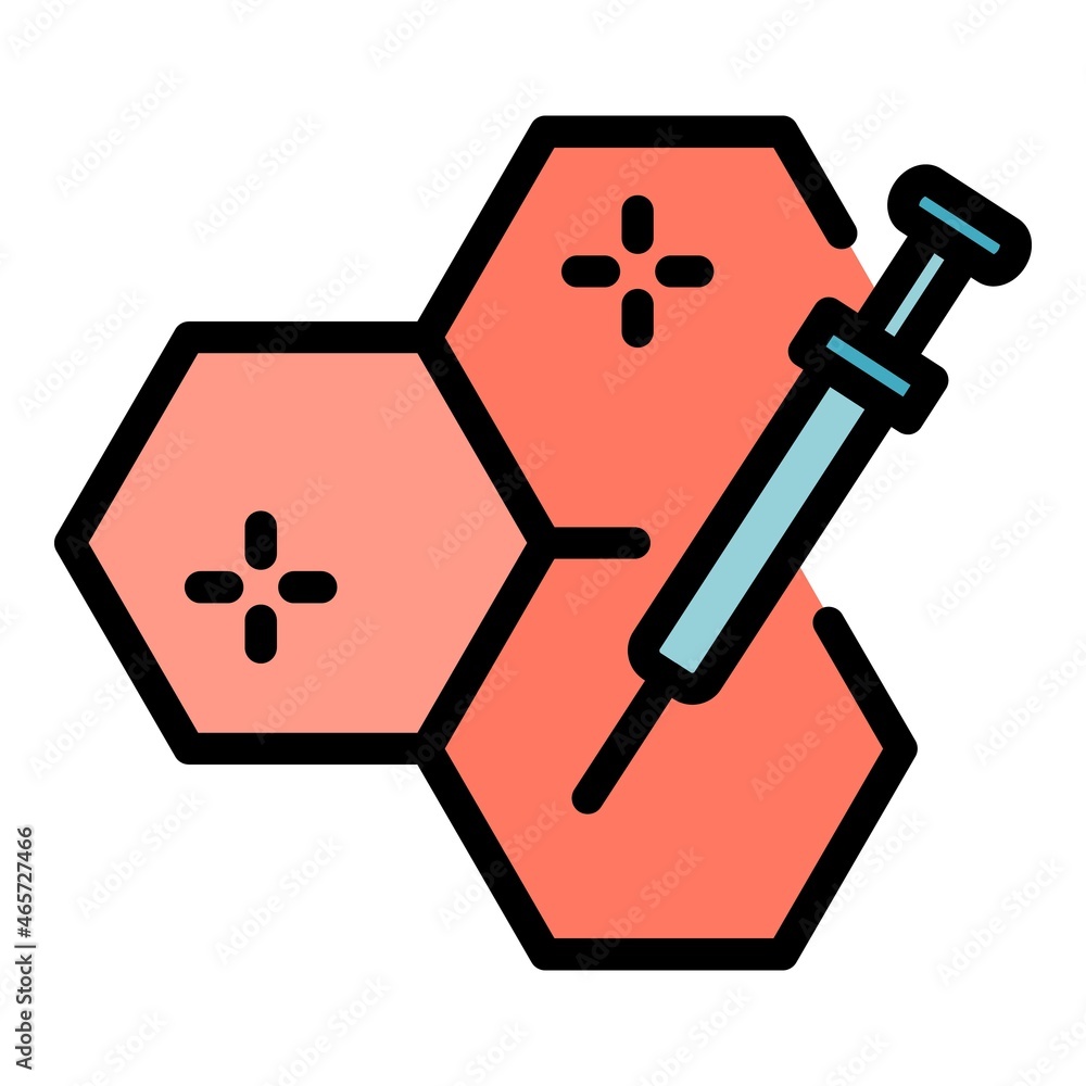 Poster injection cells icon. outline injection cells vector icon color flat isolated