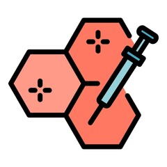 Injection cells icon. Outline injection cells vector icon color flat isolated