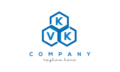 KVK letters design logo with three polygon hexagon logo vector template