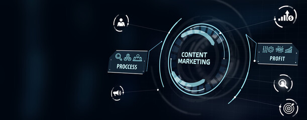 Business, Technology, Internet and network concept. Digital Marketing content planning advertising strategy concept. 3d illustration