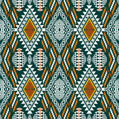 Beautiful geometric ethnic oriental seamless pattern art traditional Design for background,carpet,wallpaper,clothing,wrapping,Batik,fabric,Vector illustration.embroidery style.