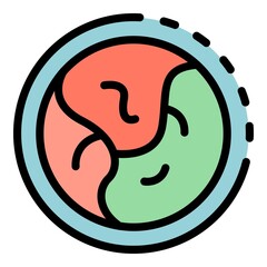 Obraz premium Petri dish analysis icon. Outline petri dish analysis vector icon color flat isolated
