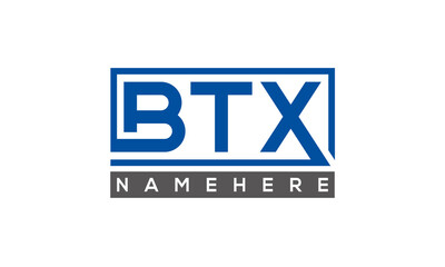 BTX Letters Logo With Rectangle Logo Vector	