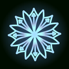 beautiful snowflake for winter design, symbol of new year and christmas holidays