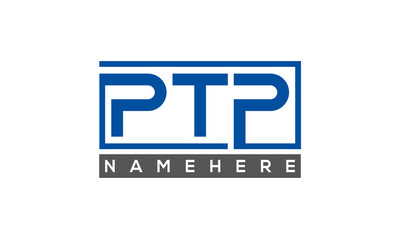 PTP Letters Logo With Rectangle Logo Vector	