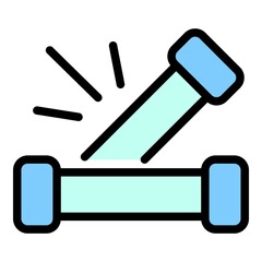 Dumb bell icon. Outline dumb bell vector icon color flat isolated