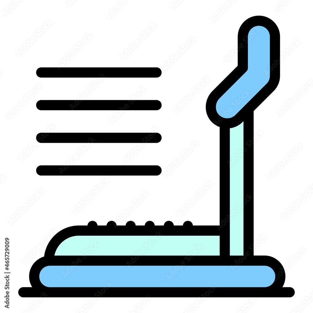 Poster running track icon. outline running track vector icon color flat isolated