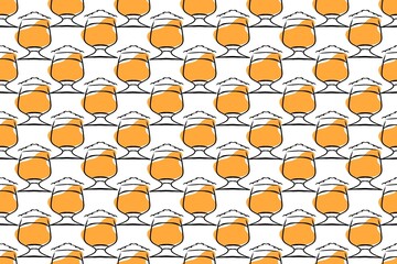 Beer mug seamless pattern. Hand drawing illustration