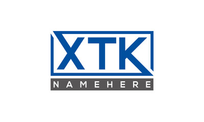 XTK Letters Logo With Rectangle Logo Vector	