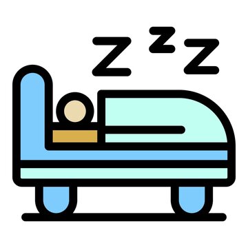 recommend clip art: Night sleep icon. Outline night sleep vector icon color flat isolated