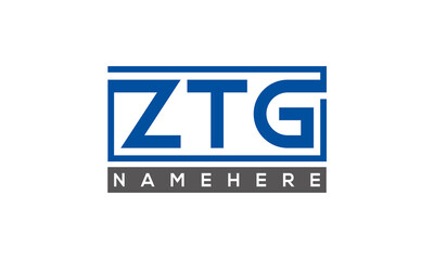 ZTG Letters Logo With Rectangle Logo Vector	