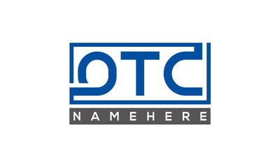 OTC Letters Logo With Rectangle Logo Vector	