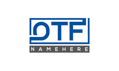 OTF Letters Logo With Rectangle Logo Vector	