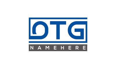 OTG Letters Logo With Rectangle Logo Vector	