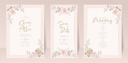 Beautiful roses invitation card template