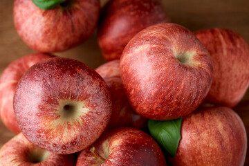 Closeup background pictures of red apples 