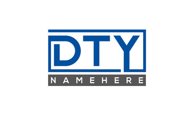 DTY Letters Logo With Rectangle Logo Vector	