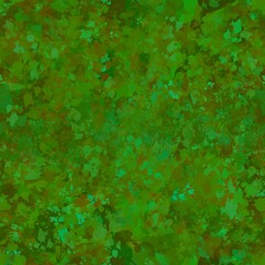 Grunge seamless pattern in shades of green with brush splats, splashes, drops, smudges, spots, blots Leaves, foliage, needles, New Year, Christmas