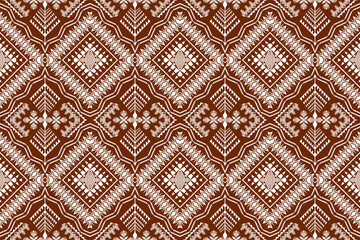 Beautiful geometric ethnic oriental seamless pattern art traditional Design for background,carpet,wallpaper,clothing,wrapping,Batik,fabric,Vector illustration.embroidery style.