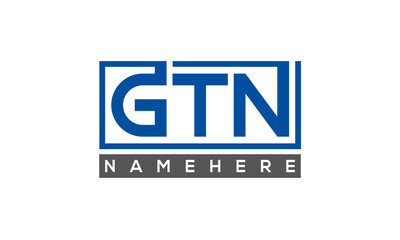 GTN Letters Logo With Rectangle Logo Vector	