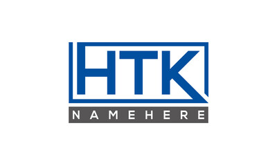 HTK Letters Logo With Rectangle Logo Vector	