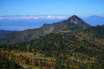 秋の志賀高原　横手山ドライブインからの眺望