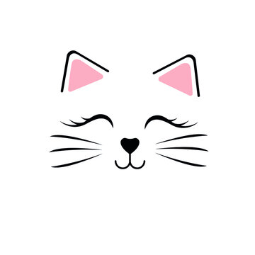 Cat Face icon vector. Kitten Face illustration. Cat whiskers symbol or logo.