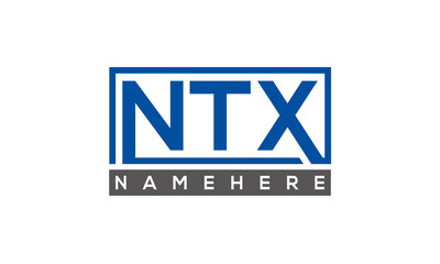 NTX Letters Logo With Rectangle Logo Vector	