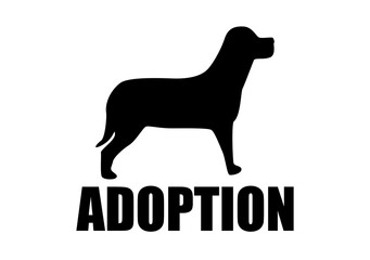 Icono negro de adoptar perro como mascota.