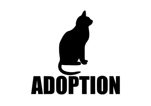 Icono negro de adoptar gato como mascota.