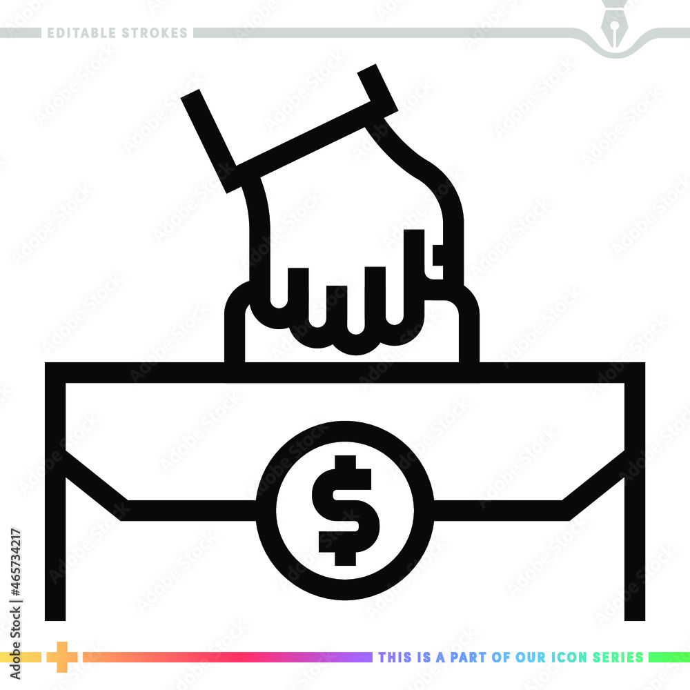 Aufkleber editable line icon of portfolio optimization as a customizable black stroke eps vector graphic.