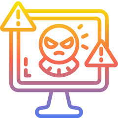 cyber attack gradient icon