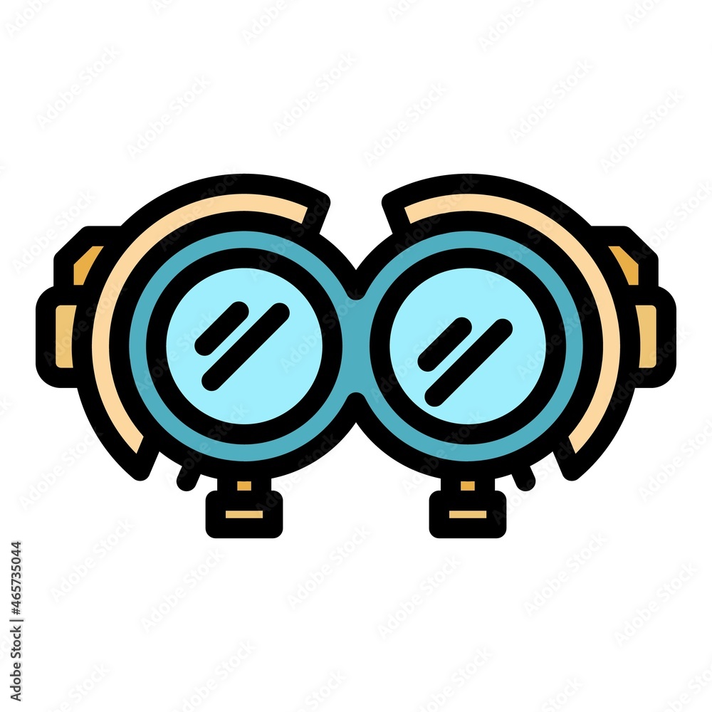 Poster eyesight testing device icon. outline eyesight testing device vector icon color flat isolated