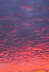 Sunset sky pattern. Atmospheric pink and purple evening sky. Abstract natural background.