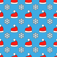 Christmas Santa Claus hat art seamless pattern - 465735260