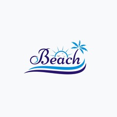 Beach logo for the brand name by representing the beach scene