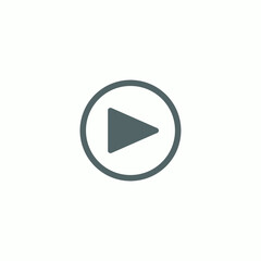 Play button icon in trendy flat style isolated on grey background. Play symbol for your web site design, logo, app, UI. Vector illustration, EPS10.