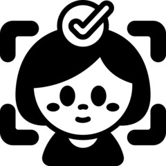 face scan solid line icon