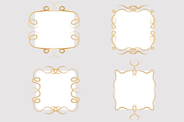 A set of golden wavy vintage frames. Good for any project.