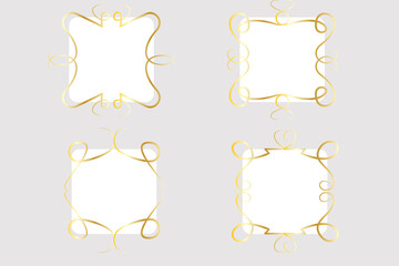 A set of golden wavy vintage frames. Good for any project.