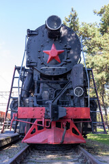 old soviet steam locomotive