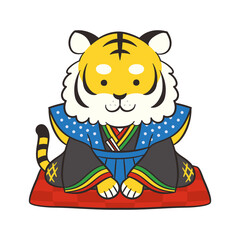 寅　干支　福助人形　イラスト