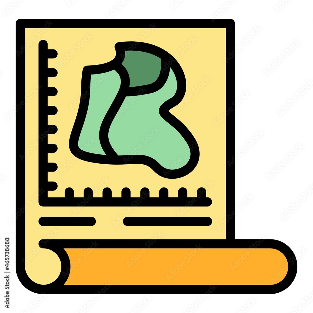 Poster map with comments icon. outline map with comments vector icon color flat isolated